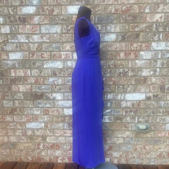 BCBGMaxAzria Kristine One-Shoulder Peplum Purple Formal Gown Size 2P - Picture 5 of 7